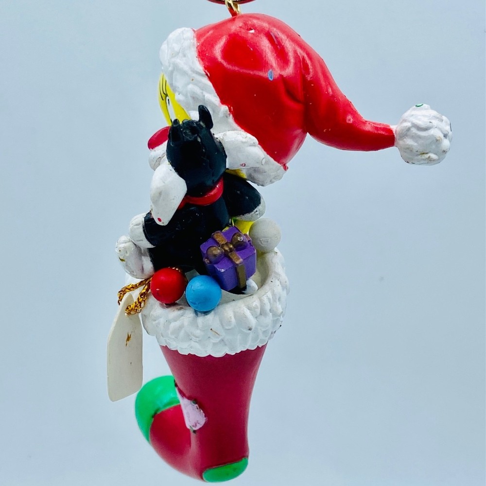 Vintage 1999 Trevco Looney Tunes Tweety Bird and Sylvester Stocking Ornament